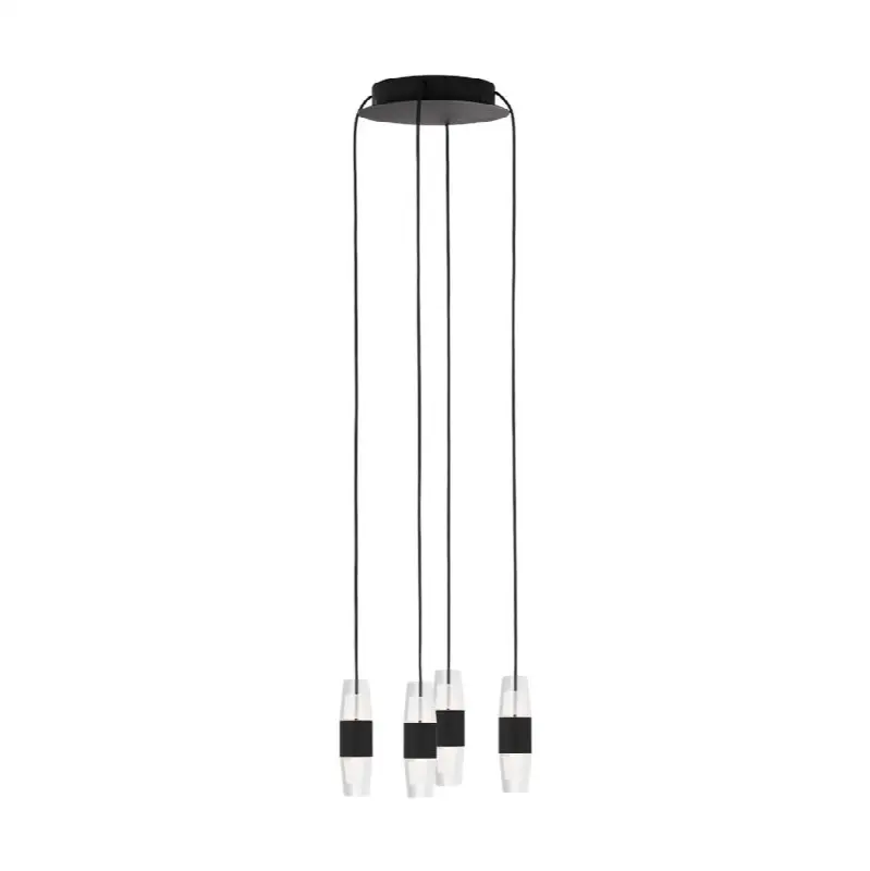 Lassell Short 4-Light Chandelier in Nightshade Black 2700K 120V