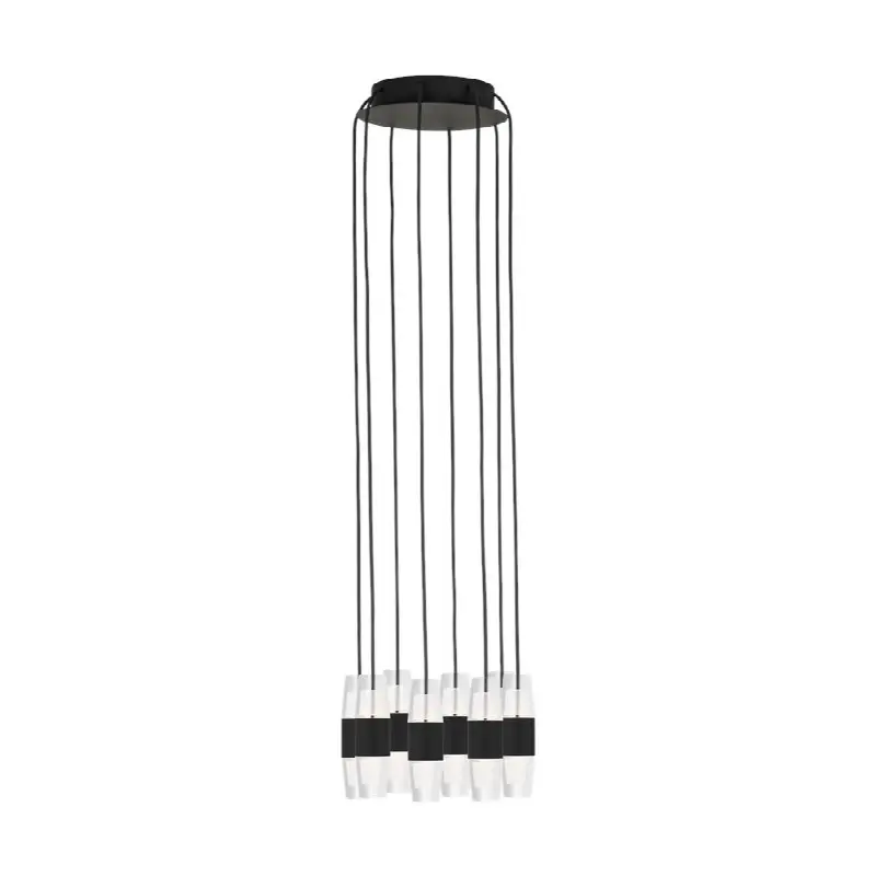Lassell Short 8-Light Chandelier in Nightshade Black 2700K 120V