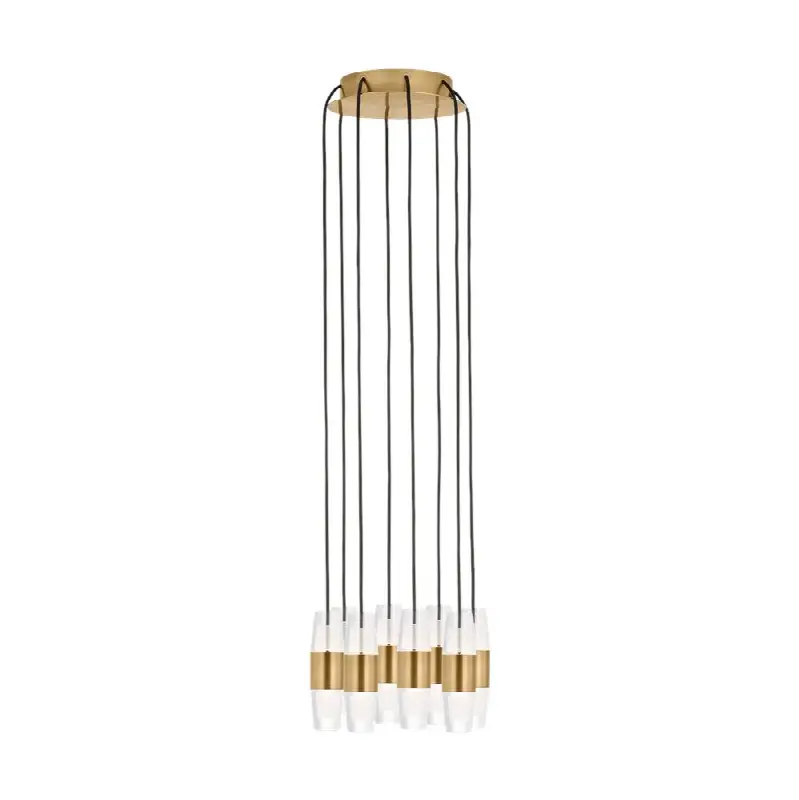 Lassell Short 8-Light Chandelier in Natural Brass 2700K 120V