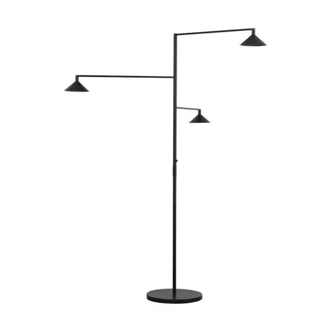 Mill 3-Light Outdoor Grande Floor Lamp Black 2700K 90 CRI