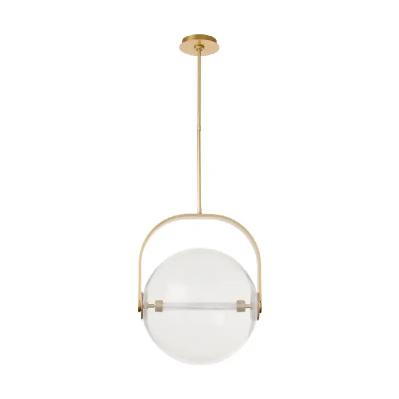 Fues Large Pendant Clear Natural Brass 2700K 90 CRI