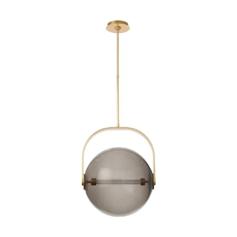 Fues Large Pendant Transparent Smoke Natural Brass 2700K 90 CRI