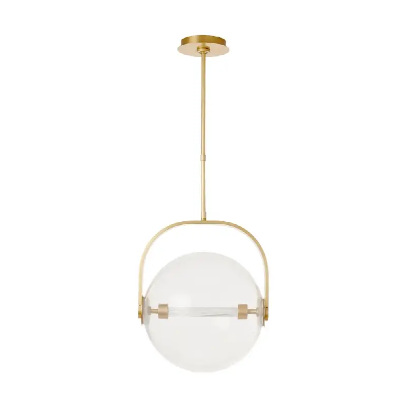 Fues Medium Pendant Clear Natural Brass 2700K 90 CRI