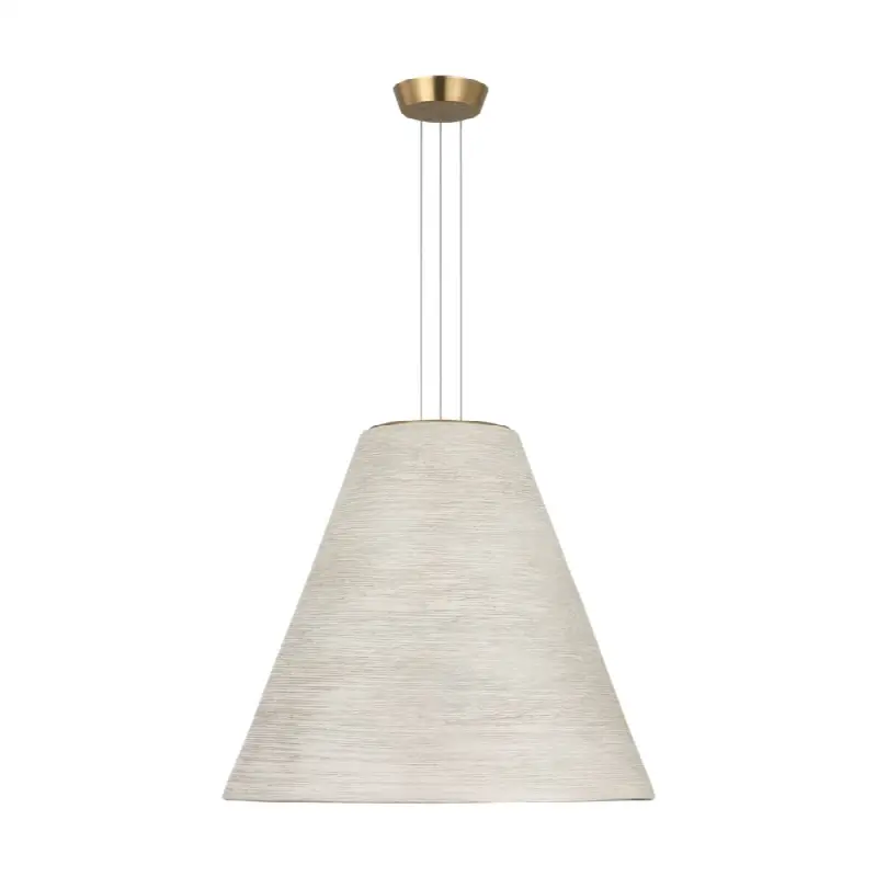 Karam Tapered Large Pendant Cream Natural Brass 2700K 90 CRI