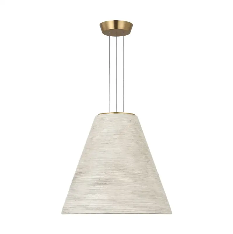 Karam Tapered Medium Pendant Cream Natural Brass 2700K 90 CRI