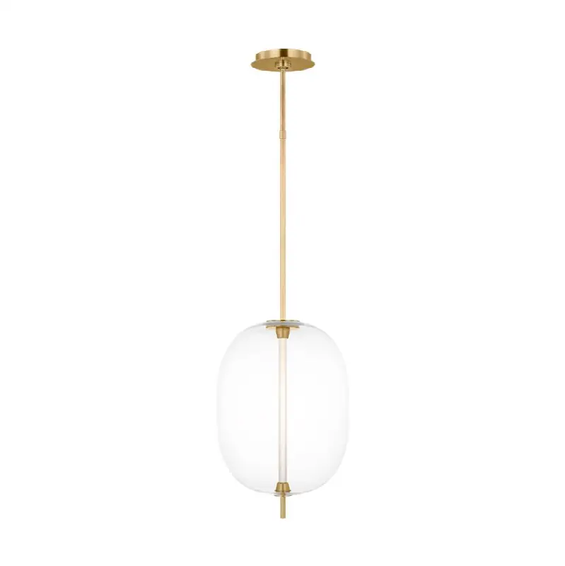 Heian Medium Pendant Clear Natural Brass 2700K 90 CRI