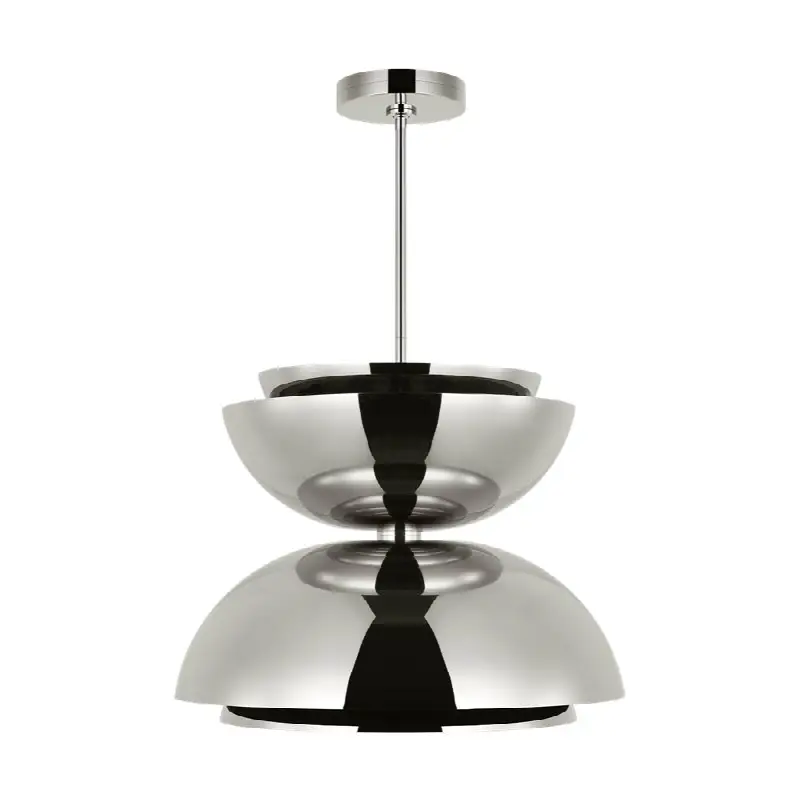Shanti X-Large Double Asymmetric Pendant Polished Nickel 2700K 90 CRI