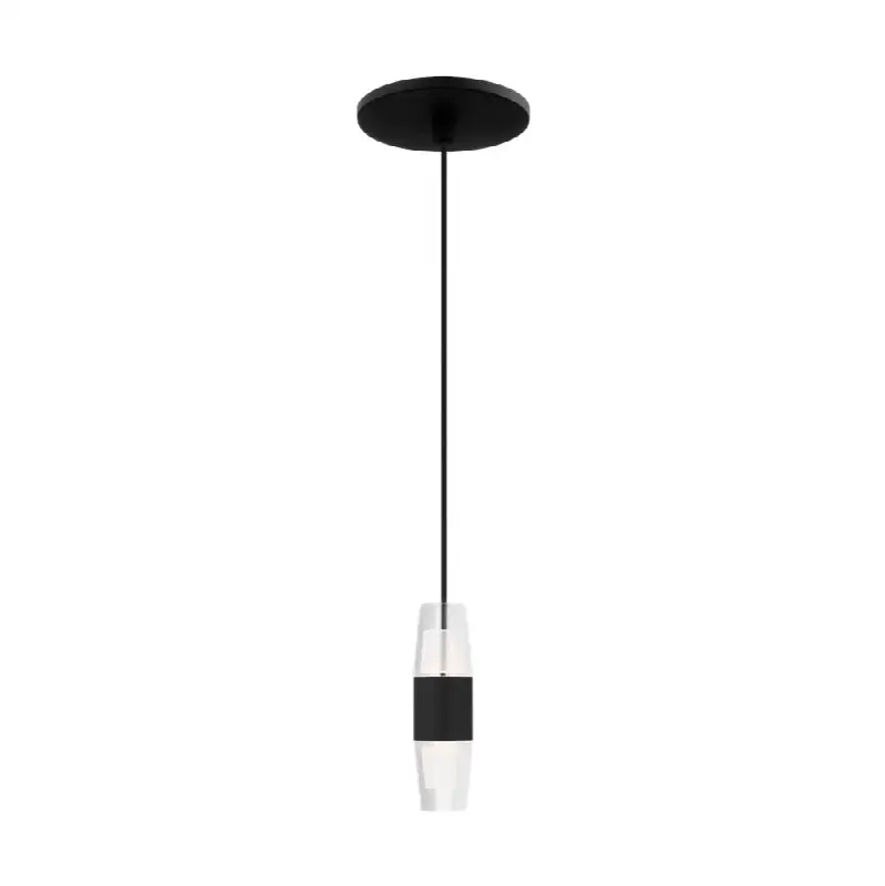 Lassell Short 1-Light Pendant in Nightshade Black 2700K 120V