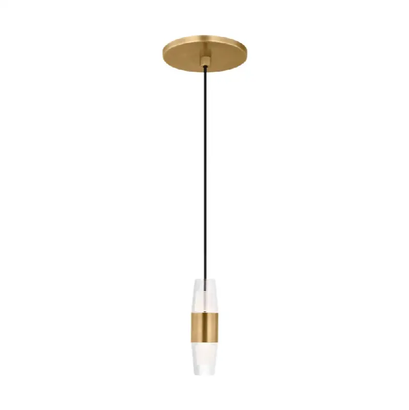 Lassell Short 1-Light Pendant in Natural Brass 2700K 120V