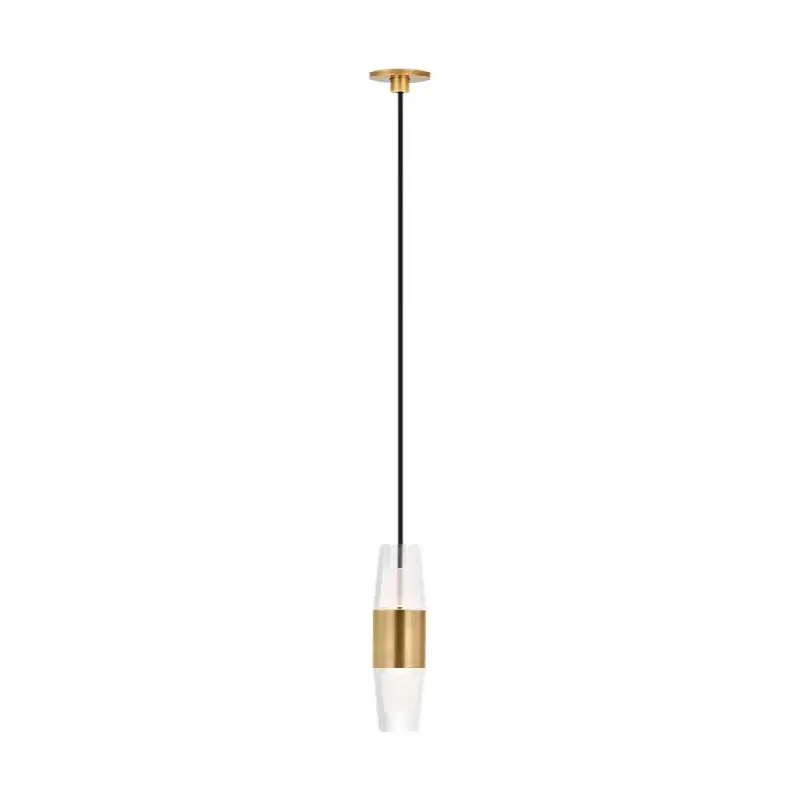 Lassell Short Port Alone Pendant in Natural Brass 2700K 120V