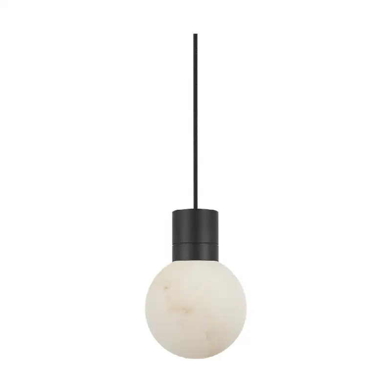 Mina Alabaster Small Pendant Black Cord