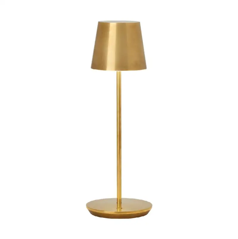 Nevis Accent Rechargeable Table Lamp Natural Brass 2700K 90 CRI wall charger included