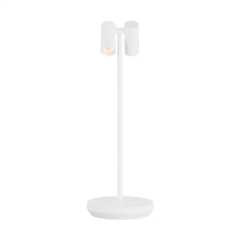 Doppia Accent Rechargeable Table Lamp matte White 2700K 90 CRI wall charger included