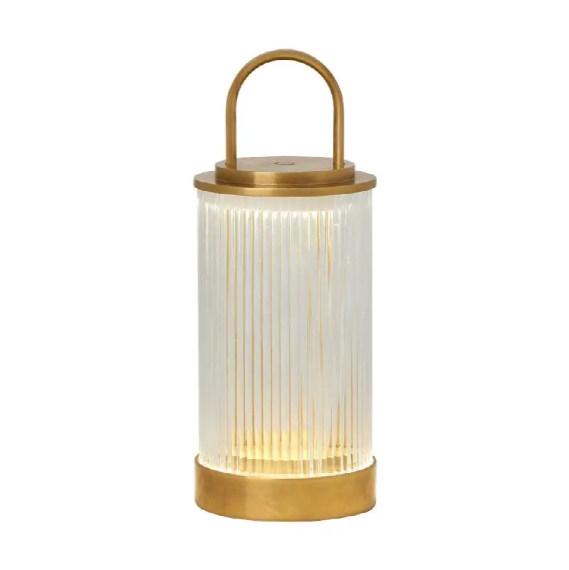 Tawa Accent Rechargeable Table Lamp Natural Brass 2700K 90 CRI wall charger included
