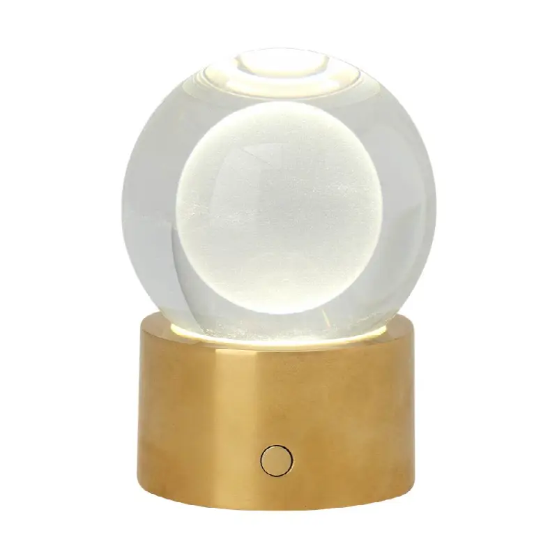 Mina Accent Rechargeable Table Lamp Natural Brass 2700K 90 CRI wall charger included