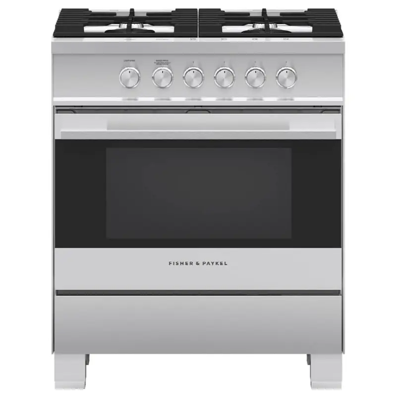 30" Range, 4 Burners, with Hob Rail