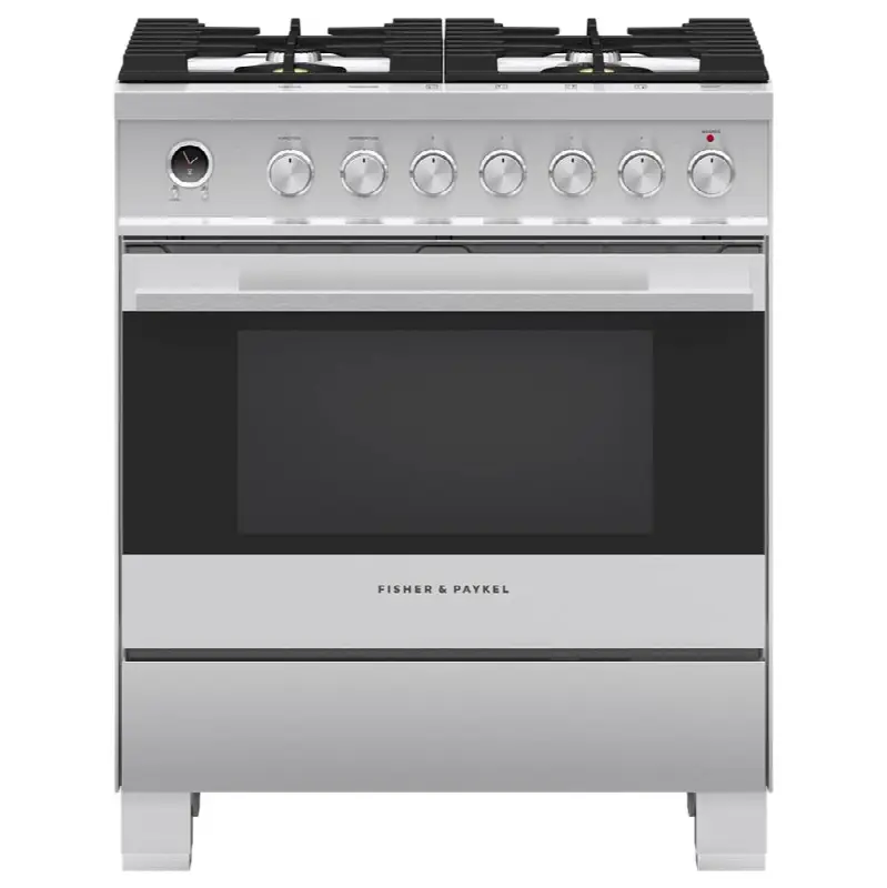 30" Range, 4 Burners, Self-cleaning, with Hob Rail