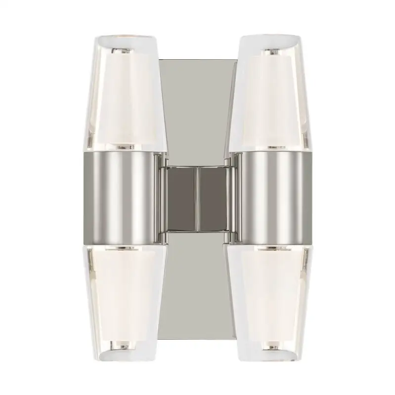 Lassell Double Short Sconce in Polished Nickel 2700K 120V