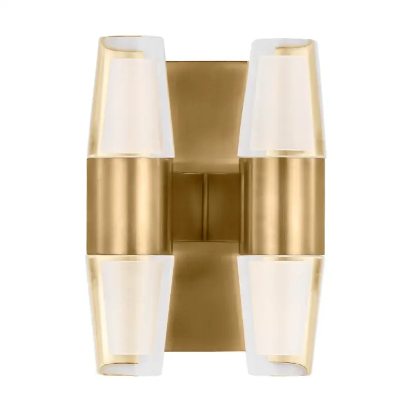 Lassell Double Short Sconce in Natural Brass 2700K 120V