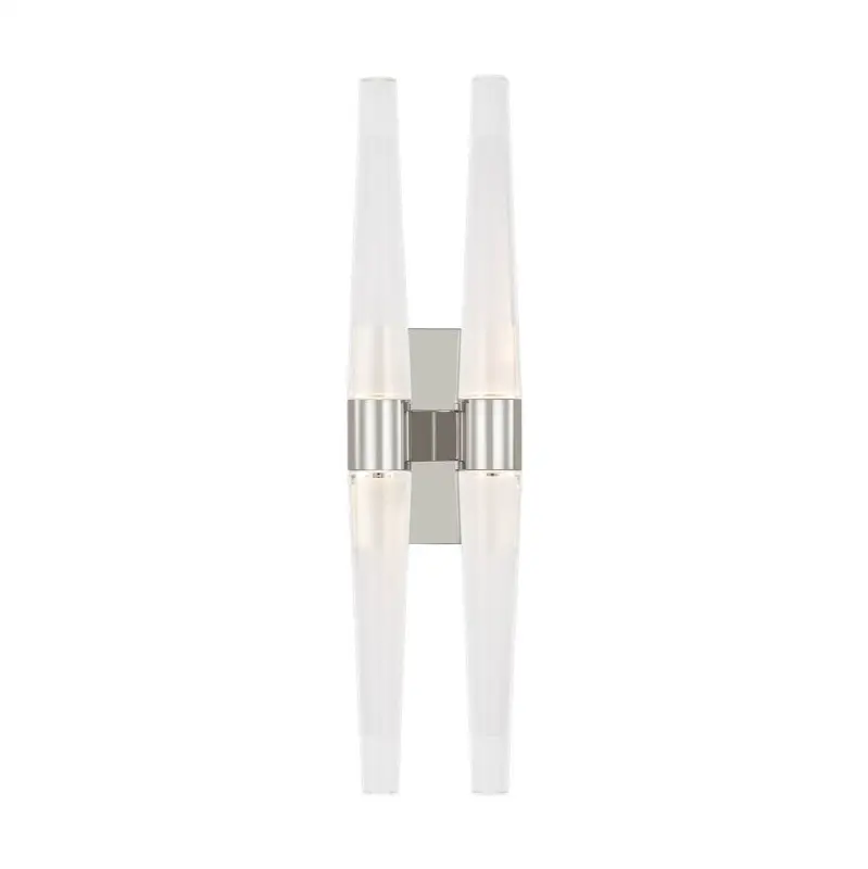 Lassell Double Tall Sconce in Polished Nickel 2700K 120V