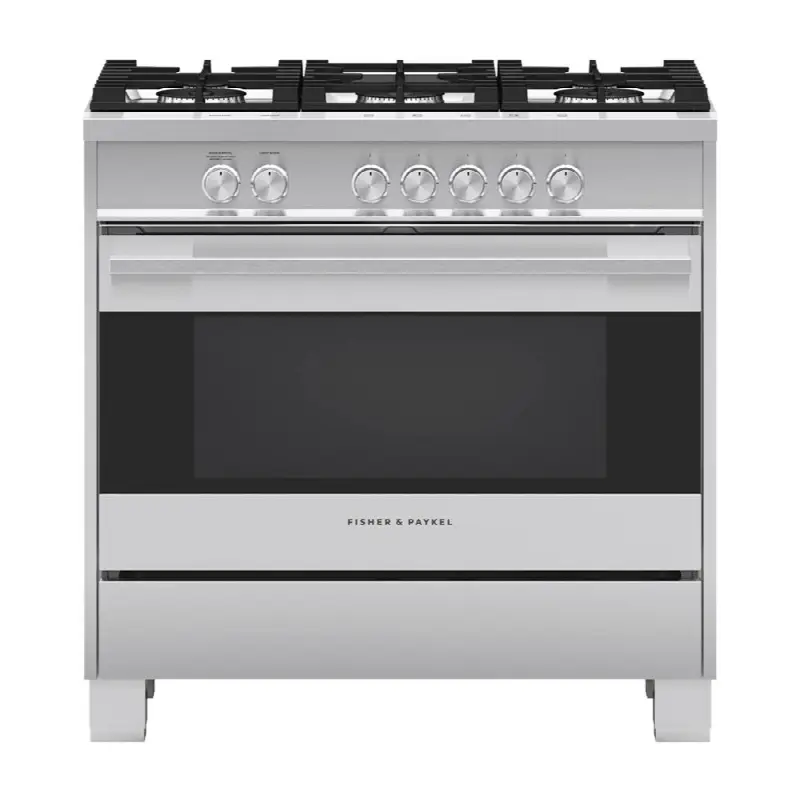 36" Range, 5 Burners, with Hob Rail