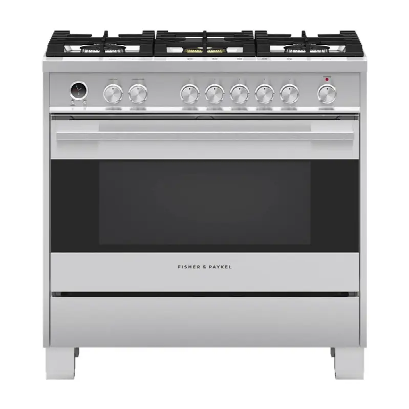 36" Range, 5 Burners, Self-Cleaning, with Hob Rail