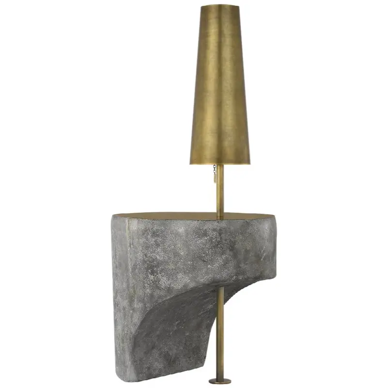 Runia 49" Sculpted Side Table Floor Lamp
