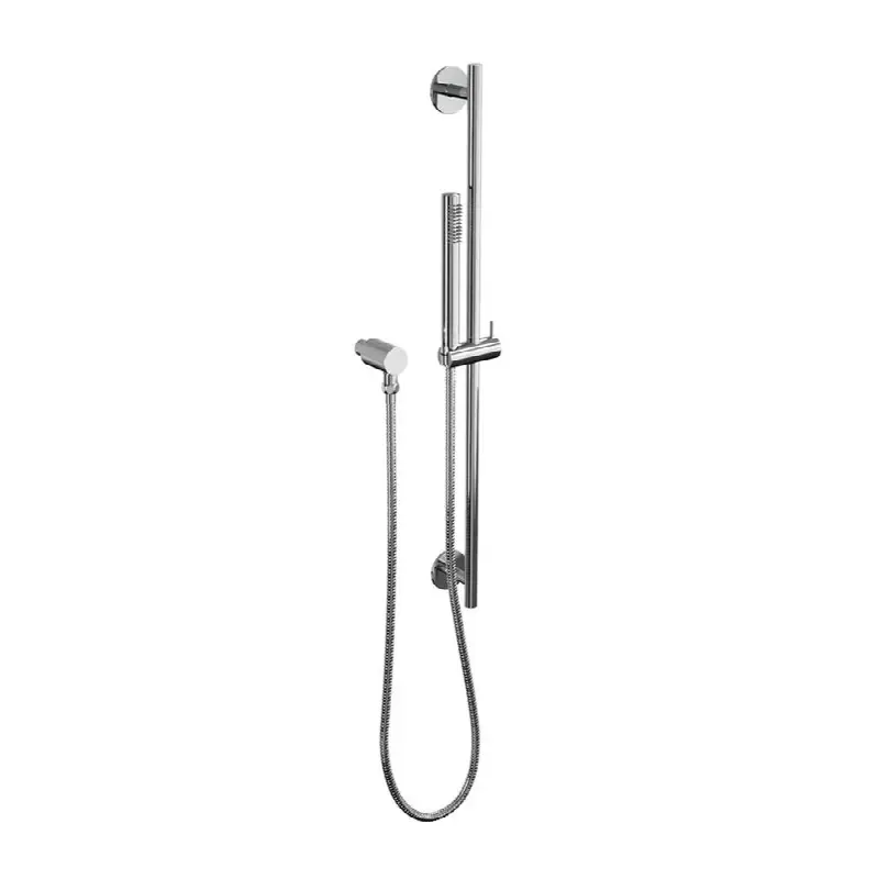 Round slidebar handshower assembly with supply elbow. 1/2" NPT Female