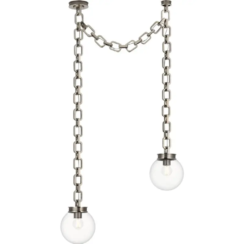 Bellamy 2 Light Statement Chain 8" Globe Chandelier