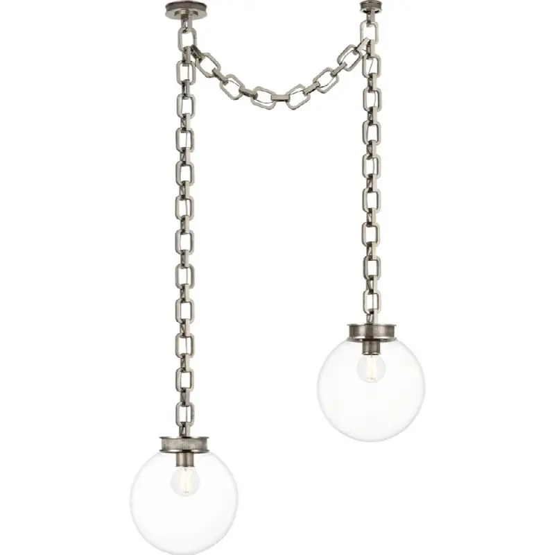 Bellamy 2 Light Statement Chain 12" Globe Chandelier
