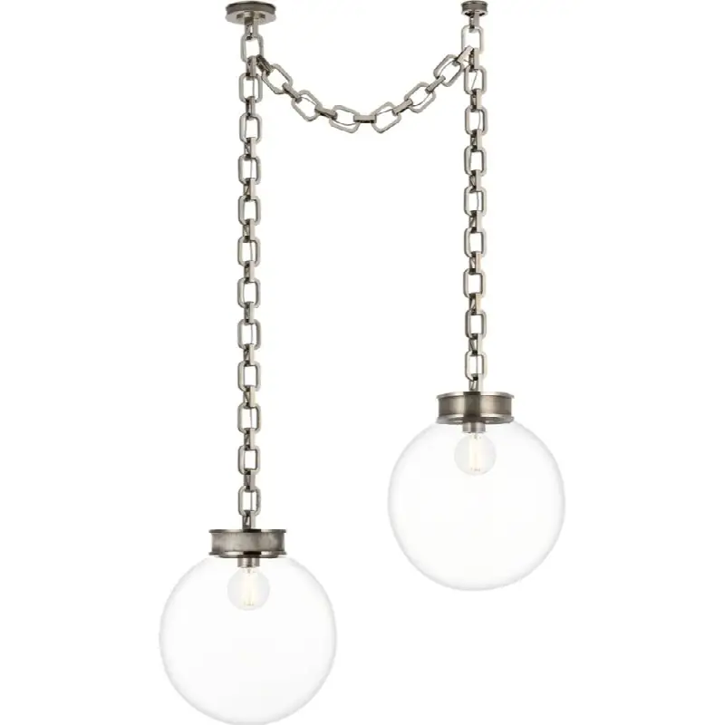 Bellamy 2 Light Statement Chain 16" Globe Chandelier