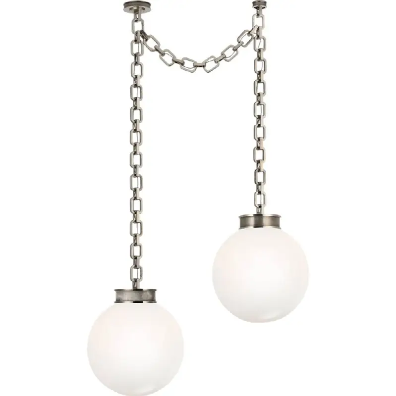 Bellamy 2 Light Statement Chain 16" Globe Chandelier