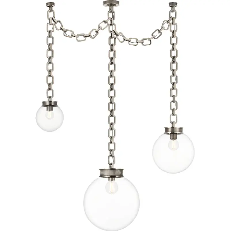 Bellamy 3 Light Statement Chain Multi Globe Chandelier