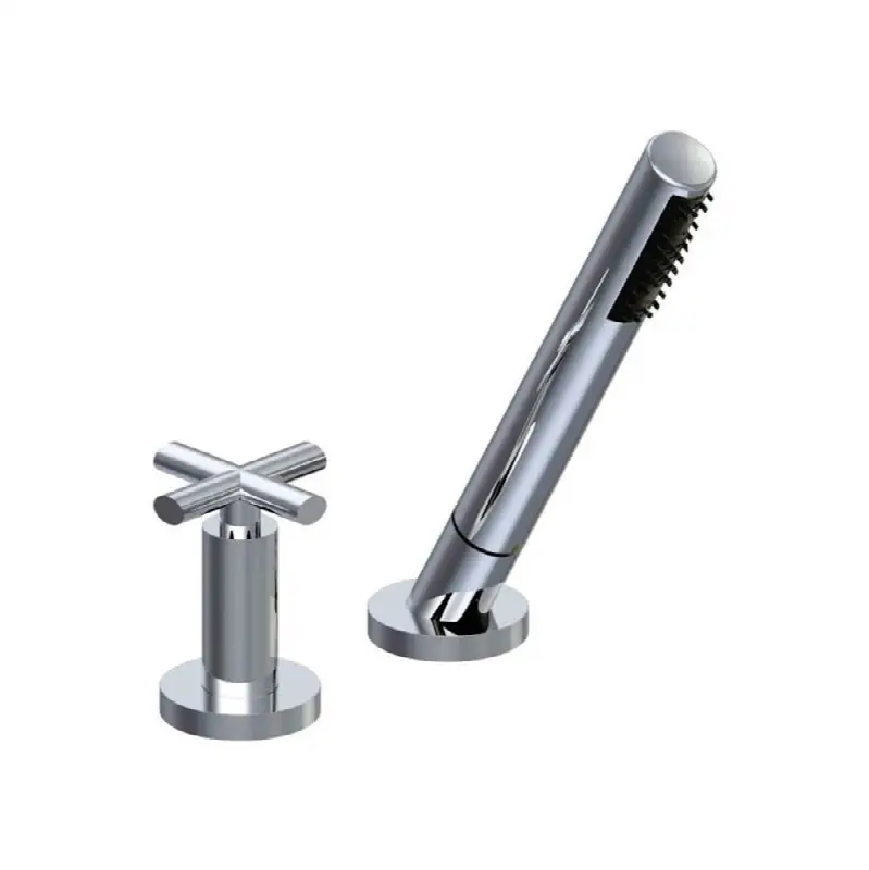 Deck mounted Roman diverter valve and handshower assembly