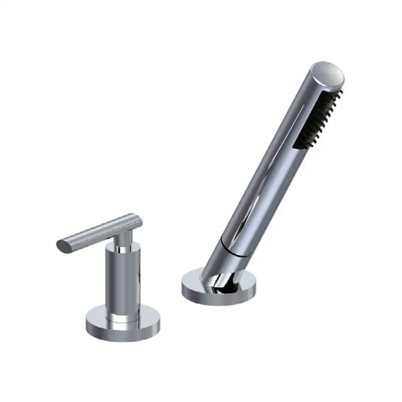 Deck mounted Roman diverter valve and handshower assembly