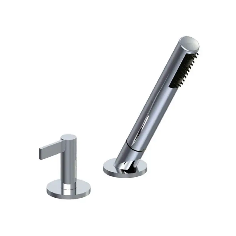 Deck mounted Roman diverter valve and handshower assembly