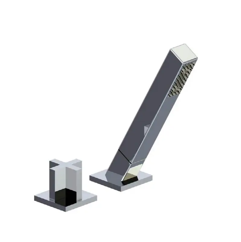 Deck mounted Roman diverter valve and handshower assembly