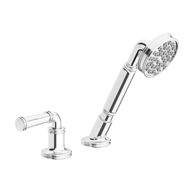 Deck mounted Roman diverter valve and handshower assembly
