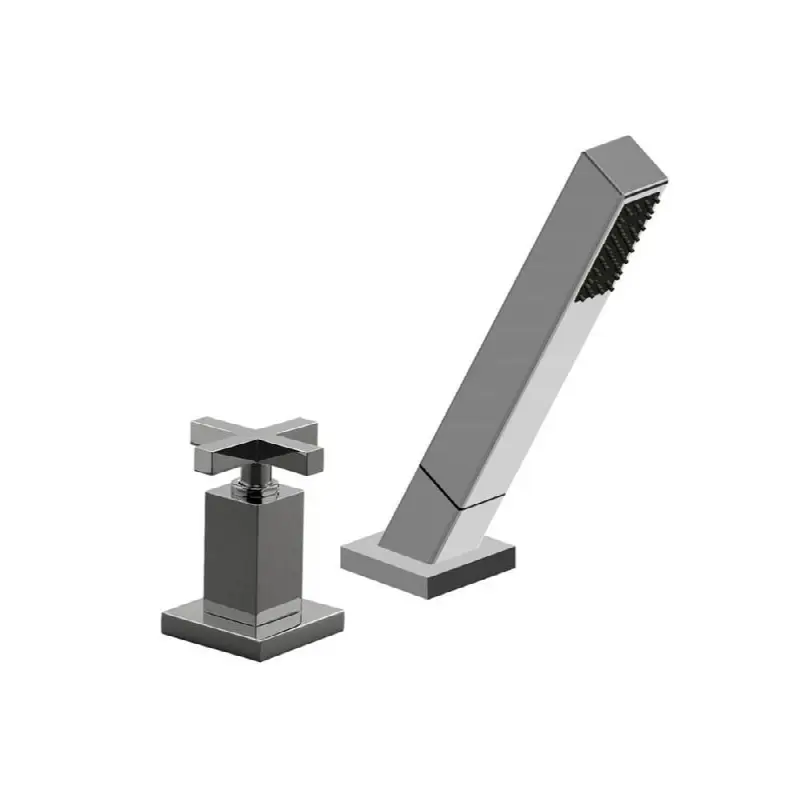 Deck mounted Roman diverter valve and handshower assembly