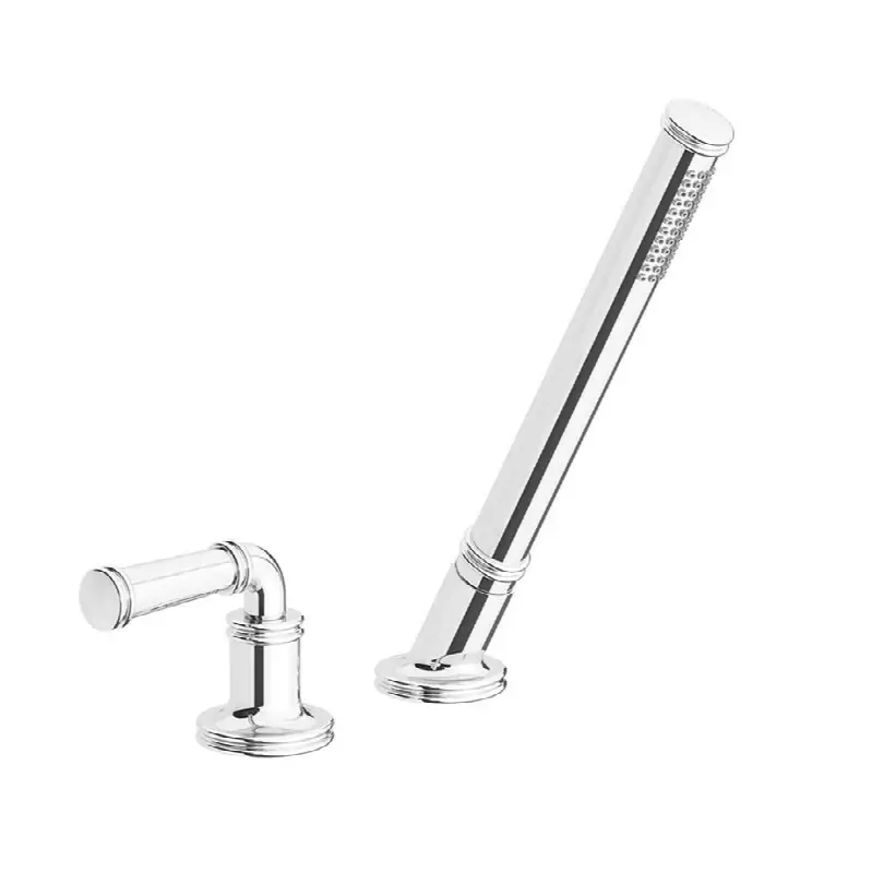 Deck mounted Roman diverter valve and handshower assembly