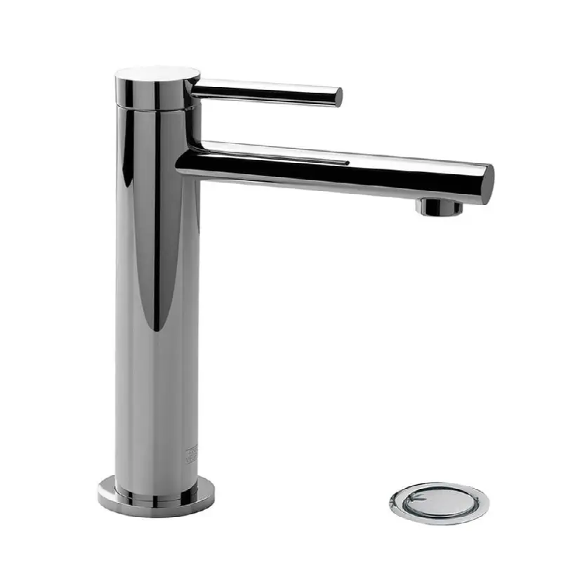 Vessel height, single handle luxury lavatory set, with push-down pop-up drain assembly (no lift rod)