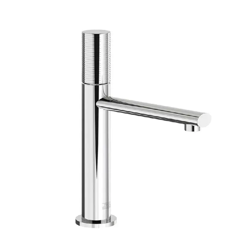 Vessel height, single handle luxury lavatory set, Rings cylinder handle with push-down pop-up drain assembly (no lift rod)