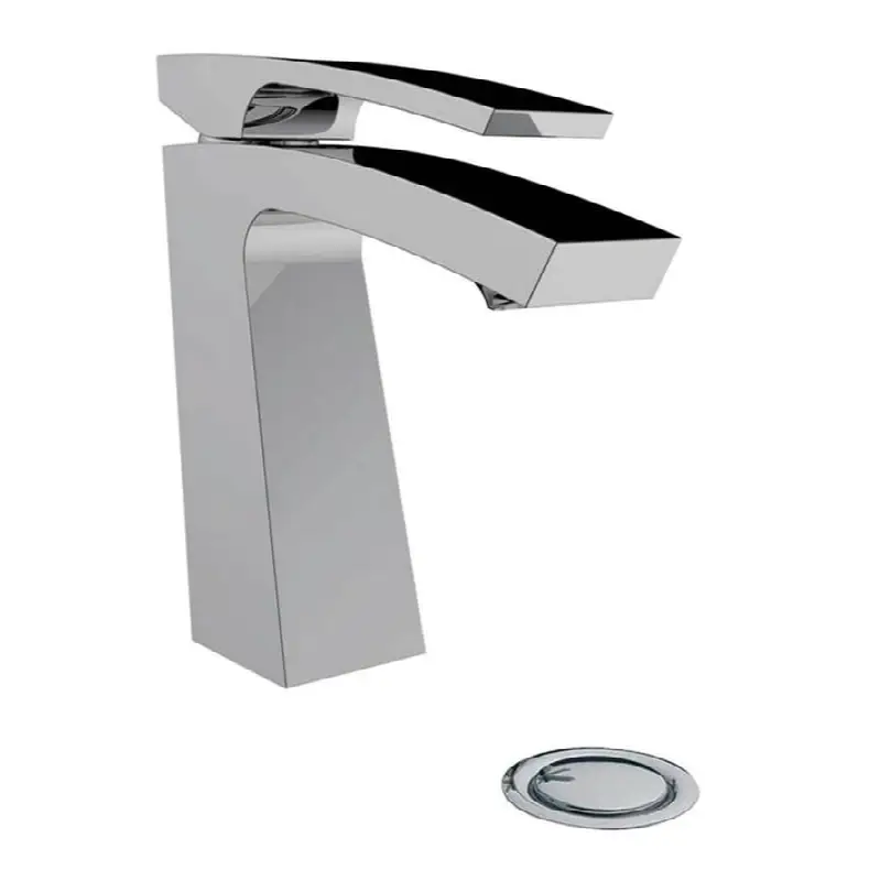 Single handle luxury lavatory set with push down pop-up drain assembly (no lift rod).