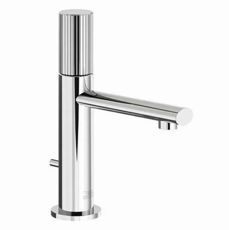 Single handle luxury lavatory set, Vertical Lines cylinder handle with pop-up drain assembly