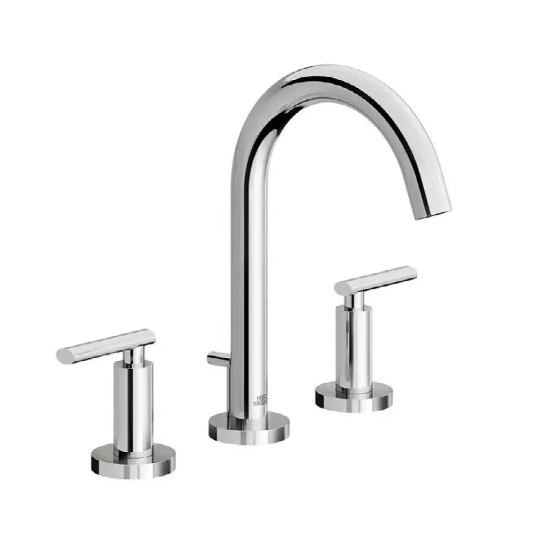 Widespread lavatory faucet with pop-up drain assembly