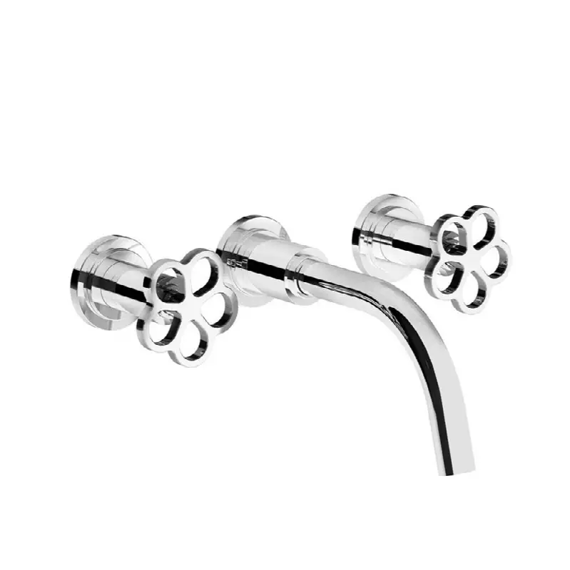 Wall-mounted lavatory faucet, less drain assembly, trim only