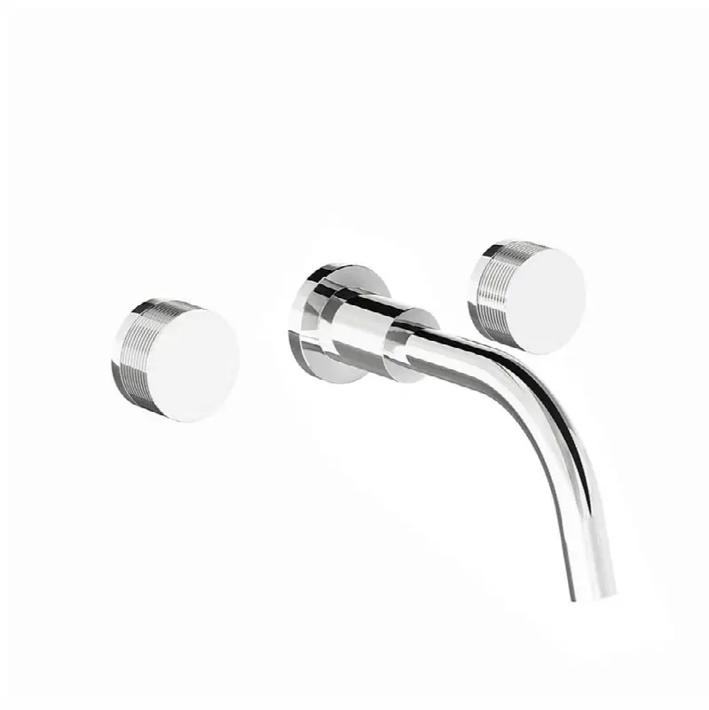Wall-mounted lavatory faucet, Rings cylinder handle, less drain assembly. Trim only.