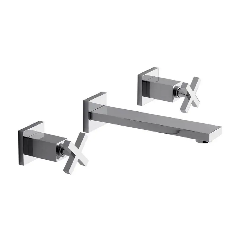 Wall-mounted lavatory faucet, less drain assembly, trim only