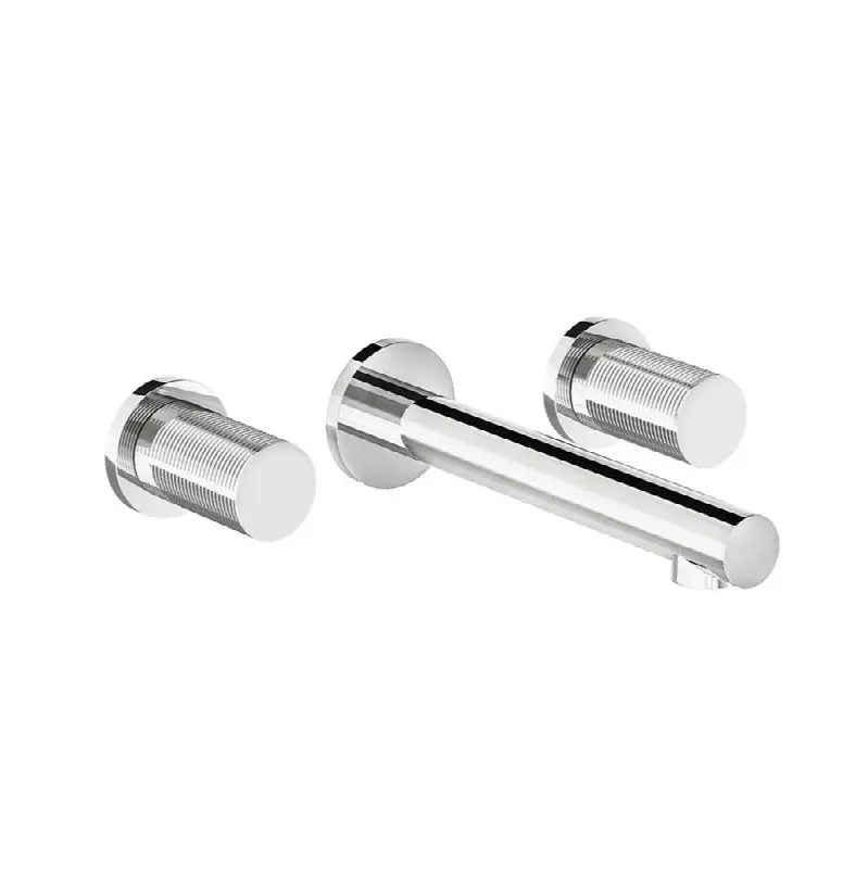 Wall-mounted lavatory faucet, Rings cylinder handle, less drain assembly. Trim only.