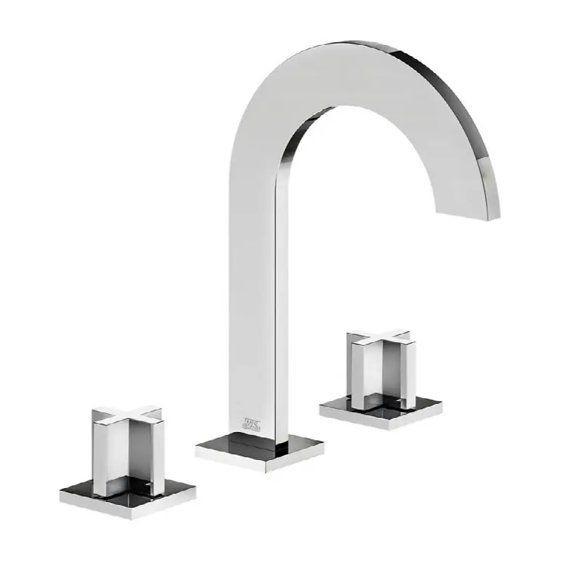 Widespread lavatory faucet with push-down pop-up drain assembly (no lift rod)